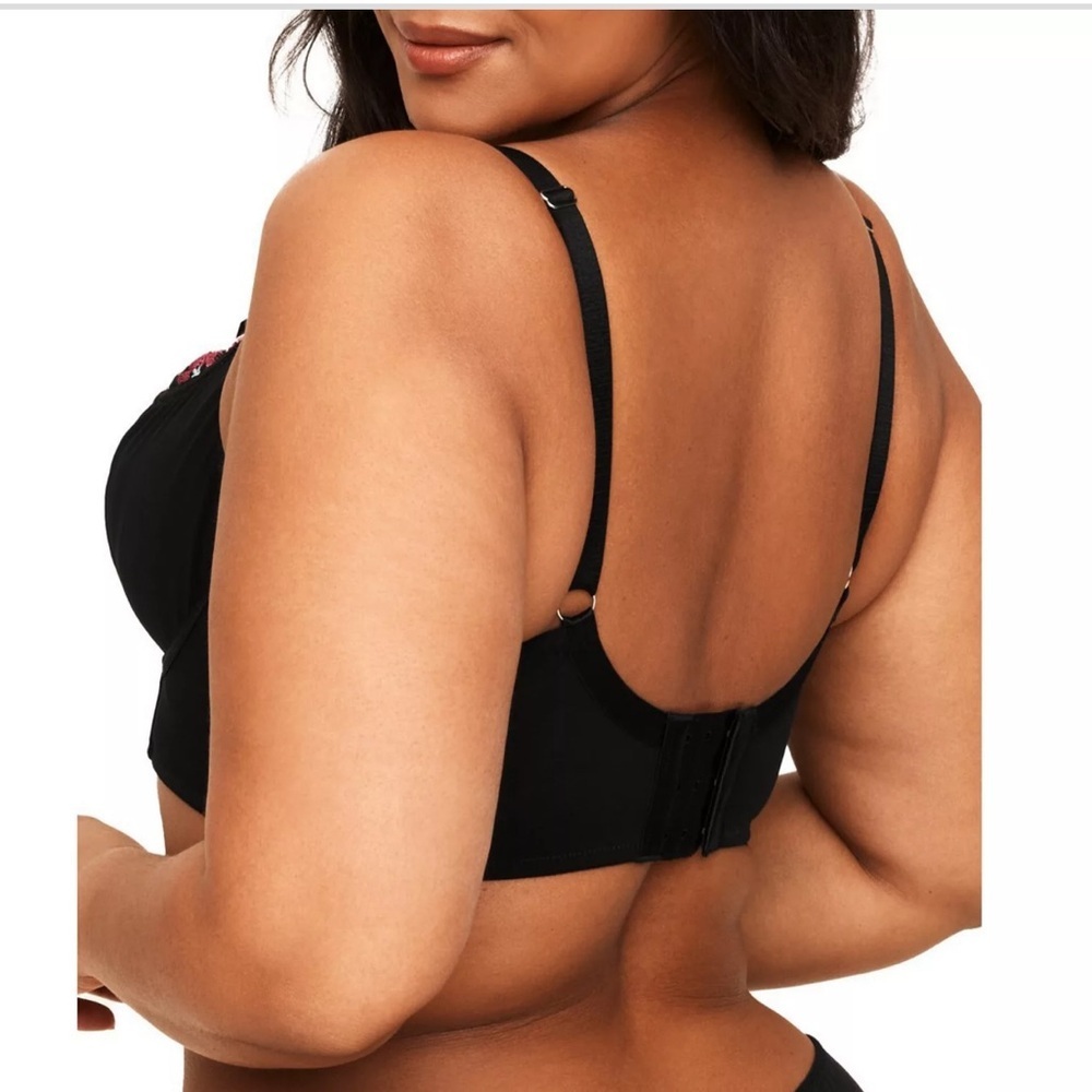 Adore Me Black and Pink Floral Lace Bra - Picture 5 of 9